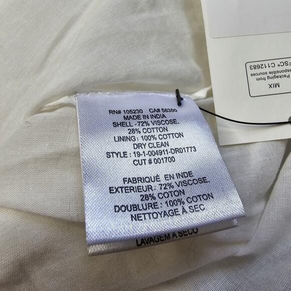 Joie Adella Floral Embroidered Dress In Porcelain White Empire Waist Size 4 - Picture 13 of 14